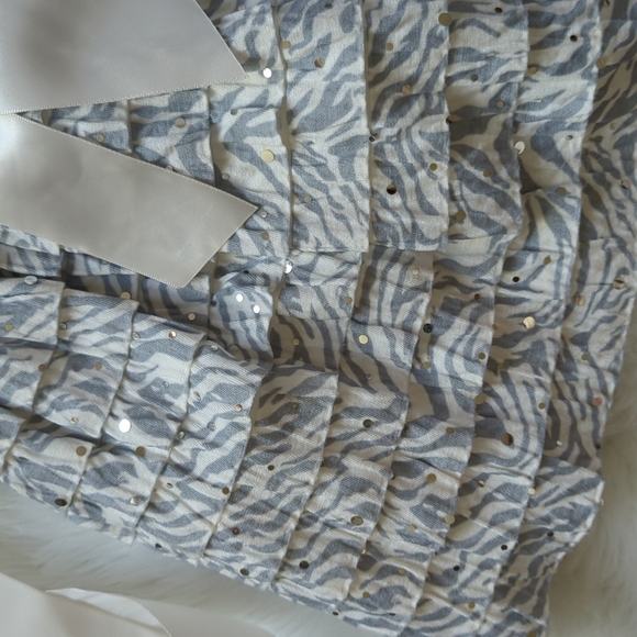 BONNIE BABY | Baby Girls Tiered Ruffle Party Dress with White Satin Ribbon, 12M - Picture 4 of 5